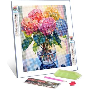 نبات أخضر استوائي في مزهرية Diamond Painting DIY 5D ، مجموعة الرقم يترك عملًا فنيًا/صورًا للفن الزهري الفني الكريستال الراين التضاريس الرسم ديكور المنزل البالغين هدية المناظر الطبيعية (12''Wx 16'H)