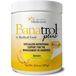 Banatrol Natural Anti-Diarrheal with Prebiotics, Relief for IBS, Recurring Diarrhea, Clinically Supported Medical Food, Non-Constipating, 28 Servings (Banana)