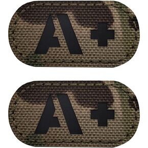2 PCS AliPlus A+ POS Patches Blood Type Patches IR Infrared Reflective Patches Laser Cut Patch Tactical Patch Hook and Loop(CP2*1in)