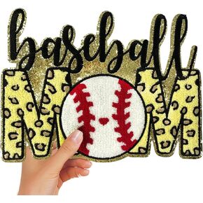 الحديد على بقع Chenille Ball Sports مطرزة من تزيين جولدن الحافة الذهب كبيرة التصحيح الإكسسوارات ديي ديني لسترات السترات الظهر الموحدة ، البيسبول