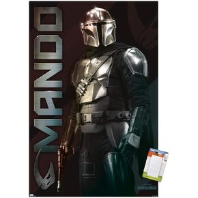 Trends International Star Wars: The Mandalorian - Name Wall Poster ، 22.375 "X 34" ، Poster & Mount Bundle