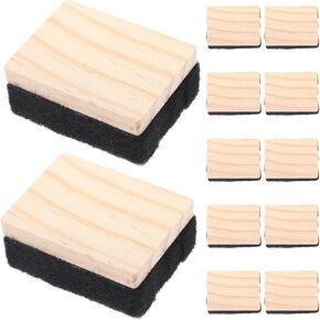 12pcs Mini Blackboard Eraser Chalk for Mini Whiteboard Erasers Mini Erasers for Chalk Duster Chalk Board Eraser Wood Blackboard Cleaner White Board Dry Eraser Wooden