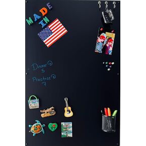 Large Magnetic Board for Wall - Magnet Display Board - Magnetic Bulletin Board - Black Dry Erase Board - Made in USA (Matte Black, 23" Wx35 L)