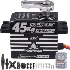 Hobbypark مقاوم للماء 45 كجم Servo محرك 8.4v HV سيرفو عزم الدوران العزم الكامل معدن الترس راك