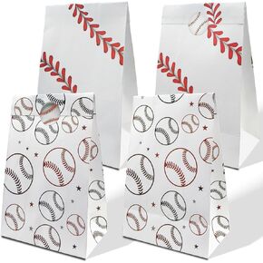 OiAhiyuz 12 Pack Package Paper Paper Goodie مع ملصقات - مثالية لأكياس الوجبات الخفيفة ، وأكياس الحفلات ، وحقائب هدايا عيد الميلاد ، وحفلات عيد ميلاد الأطفال.