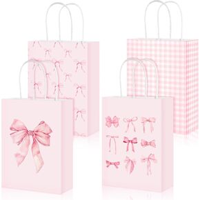 Kolldenn 24 PCS Pink Bow Gift Coquette Favor With Bandles ، Bow Goy Goodie Paper Gift For Party Wedding Bridal Engagement