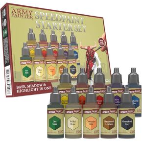 The Army Painter - Speedpaint Starter Set 2.0+ - 10x18ml Speed Model Paint Kit Pre-Loaded with Mixing Balls, 1 Brush- Base, Model Paint Set for Plastic Models