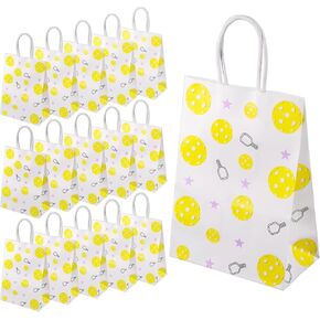 16 مساءً حقائب الهدايا الورقية Pickleball Paper ، Pickleball Packing Pickleball Party Forms Favors Pickleball Gift Bags Pickleball Facs for Biacle Ball موضوع حفلة ، عيد ميلاد ، حفل زفاف