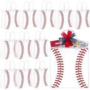 24 PCS Baseball Clear PVC Party Party Party With Bulkles Ballk Football Trace Treat Goodie Tote Sport Clear PVC Bag For Boys Birth