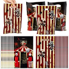حقائب سيرك هالوين تفضل الحقائب - 50pcs هدية تعامل مع حقائب حلوى Goody لزخارف ومواد السمة الكرنفالية