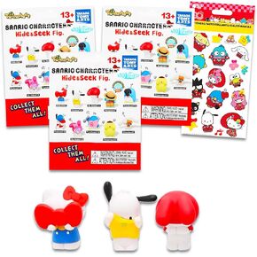أكياس Sanrio Twinchees العمياء إخفاء وبحث عن أرقام - 3 شخصيات قابلة للتحصيل الغامضة التي تتميز بالسينامورول ، ساميدو سام ، Pochacco ، المزيد من الملصقات زائد | تفضل الحزب