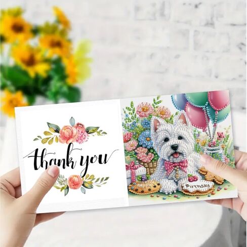MaiYiYi 6 Pack DIY Cute Dog Diamond Art Greeting Cards Kit Cat Greeting Card Diamond Art Kits for Adults Little Pet Diamond Painting Greeting Cards for Family Friends Holiday Birthday in Saudi Arabia