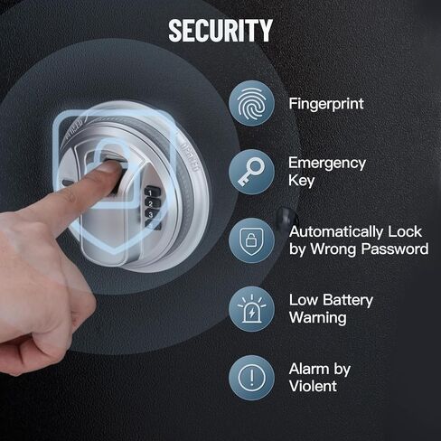 5-6 Long Gun Safe for Home, Black, 15.3 x 16.1 x 61.8 inches, Contemporary Style, Biometric & Digital Keypad Access, Rifle & Pistol Storage, Alarm System, Thickened Door Bolts in Saudi Arabia