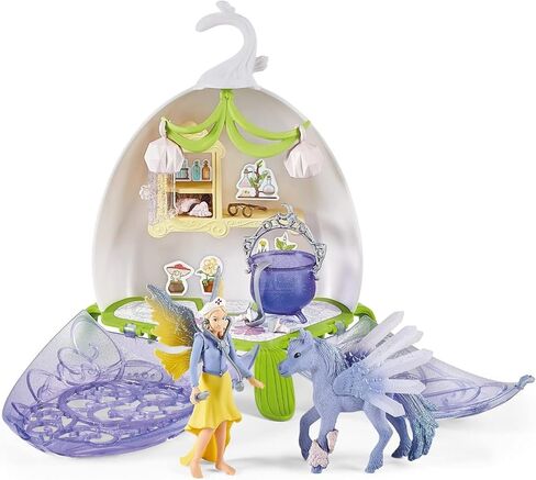 Schleich Bayala Fairy Vet Blossom-Playset House Magical Twinkle و Enchanting Fairy Vet Kit للفتيات والفتيان ، مجموعة من 14 قطعة مع تمثال للأطفال الذين تتراوح أعمارهم بين 5 و 12 عامًا in Saudi Arabia