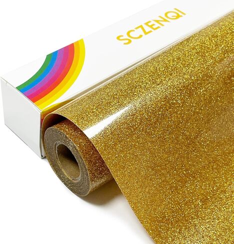 Silver Glitter HTV Heat Transfer Vinyl Rolls- 12" x 5ft. Silver Glitter HTV for Shirts. Iron on Vinyl and Heat Transfer Vinyl for All Cutters Machines. Easy to Cut & Weed Heat Vinyl Designs in Kuwait