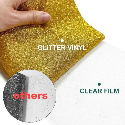 Silver Glitter HTV Heat Transfer Vinyl Rolls- 12" x 5ft. Silver Glitter HTV for Shirts. Iron on Vinyl and Heat Transfer Vinyl for All Cutters Machines. Easy to Cut & Weed Heat Vinyl Designs in Kuwait