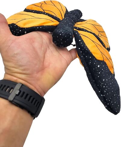 Plush Toy Sparkle Butterfly (Orange Monarch or Blue Morph) 12 inch Wide. Glitter Shiny Toy. Soft and Cuddly. (Orange Monarch) in Saudi Arabia