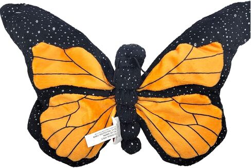 Plush Toy Sparkle Butterfly (Orange Monarch or Blue Morph) 12 inch Wide. Glitter Shiny Toy. Soft and Cuddly. (Orange Monarch) in Saudi Arabia