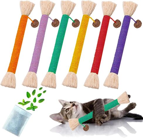 9PCS Cat Catnip Toys, Cat Toys 3 Flavors Silvervine Ball on Wall, 360°Rotatable & Replaceable Kitten Chew Treat for Cleaning Teeth, Kitty Dental Lickable Snack Cat Mint for Indoor in Kuwait