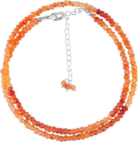 Natural Smoky Quartz Gemstone Full Beads Crystals Dainty Necklace Jewelry Gift for Women, Birthstone, Healing Stones, 18 inch in Saudi Arabia