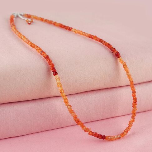 Natural Smoky Quartz Gemstone Full Beads Crystals Dainty Necklace Jewelry Gift for Women, Birthstone, Healing Stones, 18 inch in Saudi Arabia