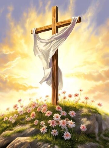 MaiYiYi Jesus Good Friday Diamond Painting Set, 5D Full Round Diamond Painting God Cross Diamond Painting by Numbers, Prayer Cross Diamond Painting for Adult Beginner Home Wall Art Decor (30X40 CM) in Saudi Arabia