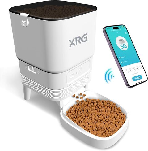 Automatic Cat Feeder WiFi,Automatic Dog Feeder Double Anti-Blocking,Cat Food Dispenser for Dry Food 10 Meals A Day,Dog Food Dispenser Dual Power with 10s Voice Recorder,Easy to Install and Clean,White in Saudi Arabia