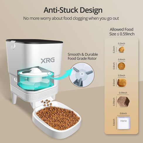 Automatic Cat Feeder WiFi,Automatic Dog Feeder Double Anti-Blocking,Cat Food Dispenser for Dry Food 10 Meals A Day,Dog Food Dispenser Dual Power with 10s Voice Recorder,Easy to Install and Clean,White in Saudi Arabia