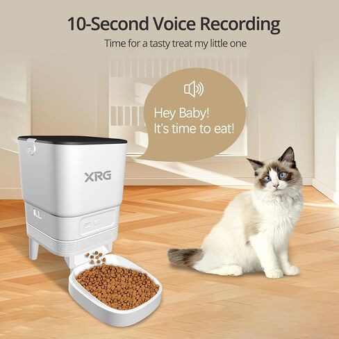 Automatic Cat Feeder WiFi,Automatic Dog Feeder Double Anti-Blocking,Cat Food Dispenser for Dry Food 10 Meals A Day,Dog Food Dispenser Dual Power with 10s Voice Recorder,Easy to Install and Clean,White in Saudi Arabia