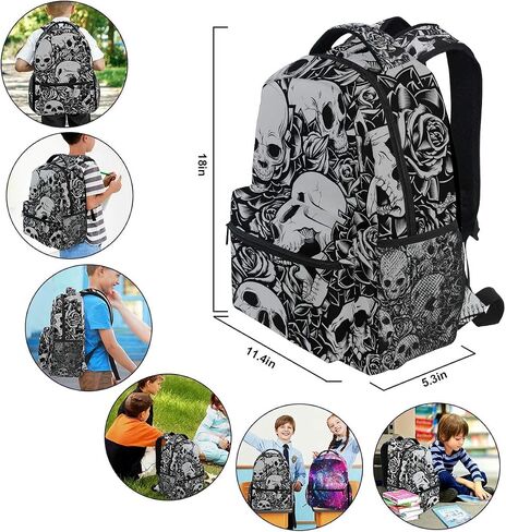 ZZKKO Leopard print Vintage Boys Girls School Computer Backpacks Book Bag Travel Hiking Camping Daypack in Kuwait