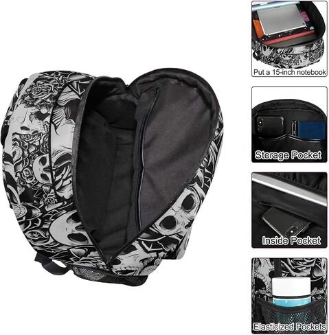 ZZKKO Leopard print Vintage Boys Girls School Computer Backpacks Book Bag Travel Hiking Camping Daypack in Kuwait