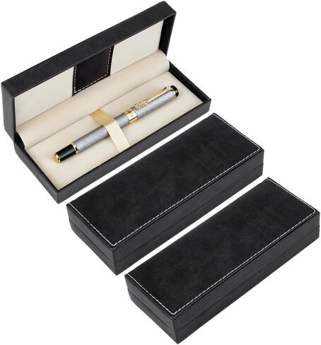 Benecreat 3pcs Pu Leather Pen Pen Box ، 2.67 × 6.9x1.5 بوصة صناديق تخزين القلم بني بني ، وصناديق قلم رصاص فارغة مع وسادة لتعبئة الهدايا ، ومكتب مدرسة. in Kuwait