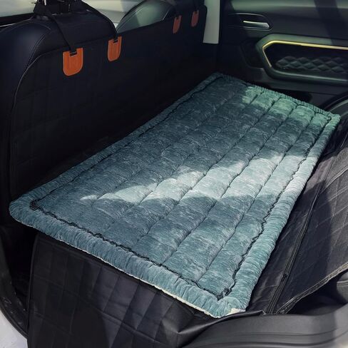Backseat Pet Bed Mat, Plaid Dog Bed for Car Back Seat, Furry Dog Covers for Loveseats, Non-Slip Travel Dog Bed, Custom Fit for Backseat Extenders and Seat Covers (Black&White, 24.8x54 inch) in Saudi Arabia