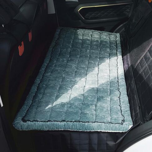 Backseat Pet Bed Mat, Plaid Dog Bed for Car Back Seat, Furry Dog Covers for Loveseats, Non-Slip Travel Dog Bed, Custom Fit for Backseat Extenders and Seat Covers (Black&White, 24.8x54 inch) in Saudi Arabia