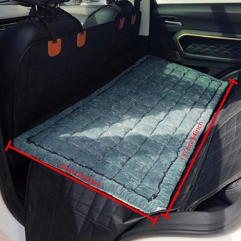 Backseat Pet Bed Mat, Plaid Dog Bed for Car Back Seat, Furry Dog Covers for Loveseats, Non-Slip Travel Dog Bed, Custom Fit for Backseat Extenders and Seat Covers (Black&White, 24.8x54 inch) in Saudi Arabia