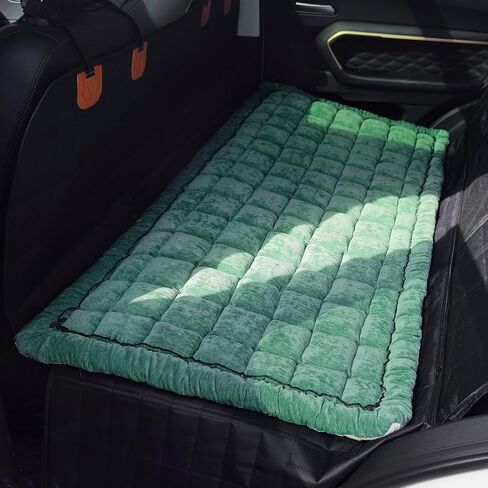 Backseat Pet Bed Mat, Plaid Dog Bed for Car Back Seat, Furry Dog Covers for Loveseats, Non-Slip Travel Dog Bed, Custom Fit for Backseat Extenders and Seat Covers (Black&White, 24.8x54 inch) in Saudi Arabia