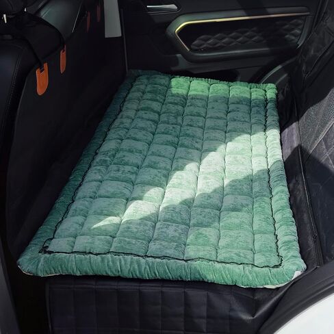 Backseat Pet Bed Mat, Plaid Dog Bed for Car Back Seat, Furry Dog Covers for Loveseats, Non-Slip Travel Dog Bed, Custom Fit for Backseat Extenders and Seat Covers (Black&White, 24.8x54 inch) in Saudi Arabia