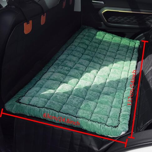 Backseat Pet Bed Mat, Plaid Dog Bed for Car Back Seat, Furry Dog Covers for Loveseats, Non-Slip Travel Dog Bed, Custom Fit for Backseat Extenders and Seat Covers (Black&White, 24.8x54 inch) in Saudi Arabia