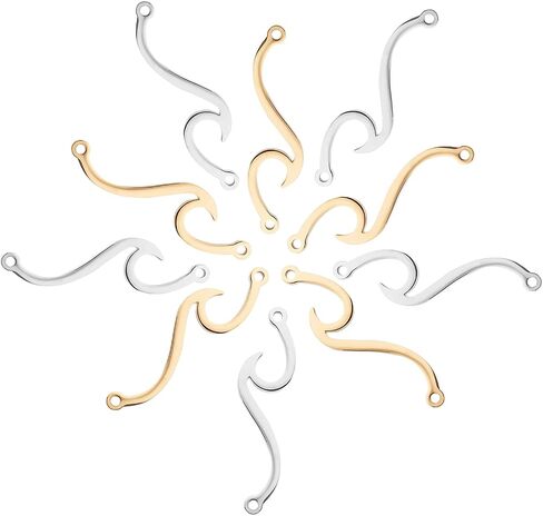 UniCraftale 2 ملون جبل السحابة موجة الصلب المقاوم للصدأ روابط الارتباط ارتباط السحر الموصل الموصل السحر مزدوج ثقب قلادة ارتباط قلادة معدنية لصنع المجوهر in Saudi Arabia