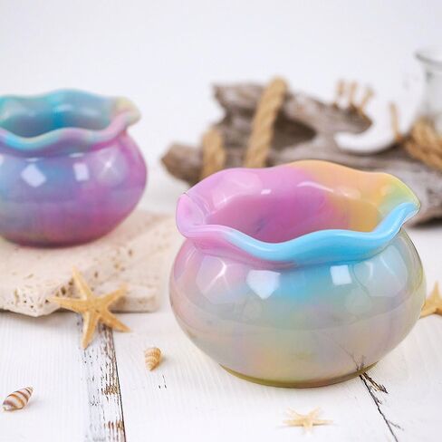2pcs Jar Resin Mold Bowl Silicone Mold Box Epoxy Mold DIY Casting Mold for Mini Fish Tank, Jewelry Storage,Home Decoration (L+S) in Kuwait