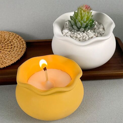 2pcs Jar Resin Mold Bowl Silicone Mold Box Epoxy Mold DIY Casting Mold for Mini Fish Tank, Jewelry Storage,Home Decoration (L+S) in Kuwait