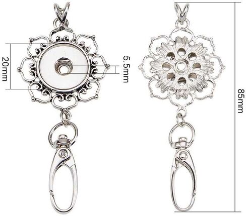 SUNNYCLUE 1 Box 12Pcs Women Office Lanyard ID Badges Holder Necklace Fancy Tree of Life School Stainless Steel Badge Lanyards Breakaway Snap Buttons Charms Jewelry Pendant Clip for Teacher Nurses in Saudi Arabia