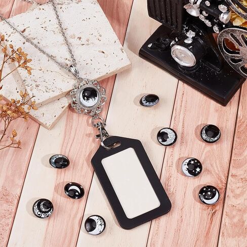 SUNNYCLUE 1 Box 12Pcs Women Office Lanyard ID Badges Holder Necklace Fancy Tree of Life School Stainless Steel Badge Lanyards Breakaway Snap Buttons Charms Jewelry Pendant Clip for Teacher Nurses in Saudi Arabia