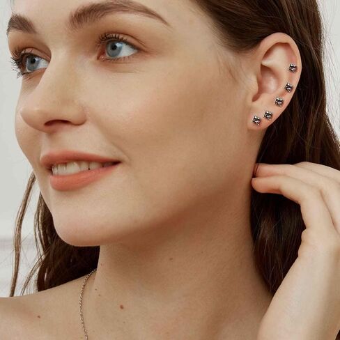 18K White Gold Plated Rainbow Earrings Set Hypoallergenic for Women Men Jewelry Gifts in Saudi Arabia
