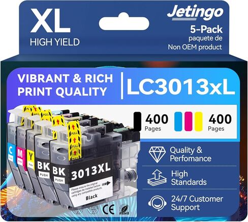 خراطيش الحبر LC3013XL BK/C/M/Y 5 بديل عالي العائد للأخ LC3011 LC3013XL مع MFC-J491DW MFC-J497DW MFC-J895DW MFC-J690DW PRINTER in Kuwait