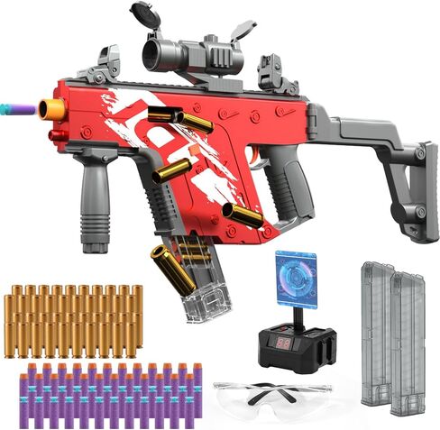 Toy Gun with Soft Bullets, Automatic Shell Ejecting Foam Bullets Blaster Gun Toys with 100 Darts, 40 Bullets Case, 2 Magazines and Target, Education Toy Model Birthday Gifts for Kids Adults in Saudi Arabia