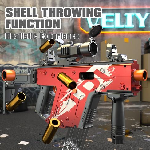 Toy Gun with Soft Bullets, Automatic Shell Ejecting Foam Bullets Blaster Gun Toys with 100 Darts, 40 Bullets Case, 2 Magazines and Target, Education Toy Model Birthday Gifts for Kids Adults in Saudi Arabia