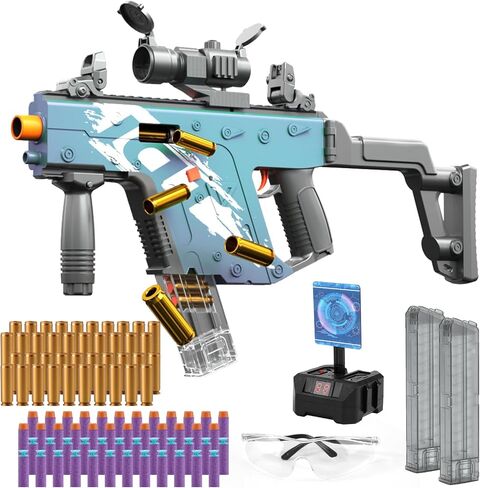 Toy Gun with Soft Bullets, Automatic Shell Ejecting Foam Bullets Blaster Gun Toys with 100 Darts, 40 Bullets Case, 2 Magazines and Target, Education Toy Model Birthday Gifts for Kids Adults in Saudi Arabia