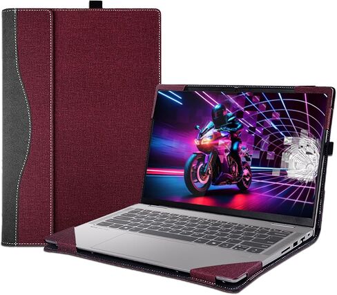 Laptop Case Cover for 14 inch Lenovo Yoga 7 2-in-1 14AHP9 /14IML9[not for Yoga Pro 7 Series],PU Leather Notebook PC Protective Sleeve with Pen Holder (Dark Grey) in Saudi Arabia