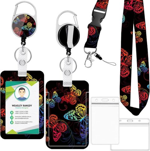 ID Badge Holder, Retractable ID Badge Holder Reels with Lanyard Adjustable + 2 Styles PVC ID Card Holder, Horizontal/Vertical, Keychain Name Badge Clip for Women Kids Nurse Teacher Gift, Cow Printing in Saudi Arabia